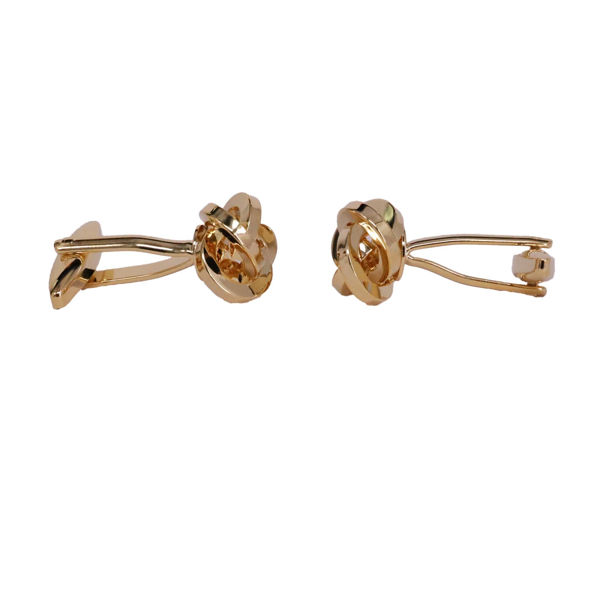 Rose Gold Knot Cufflink with flat wire