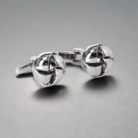 Silk Knot in Silver Cufflink- Marz