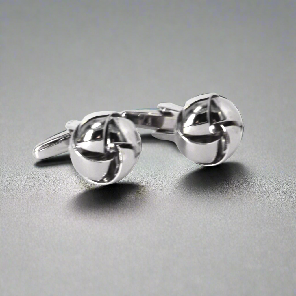 Silk Knot in Silver Cufflink- Marz