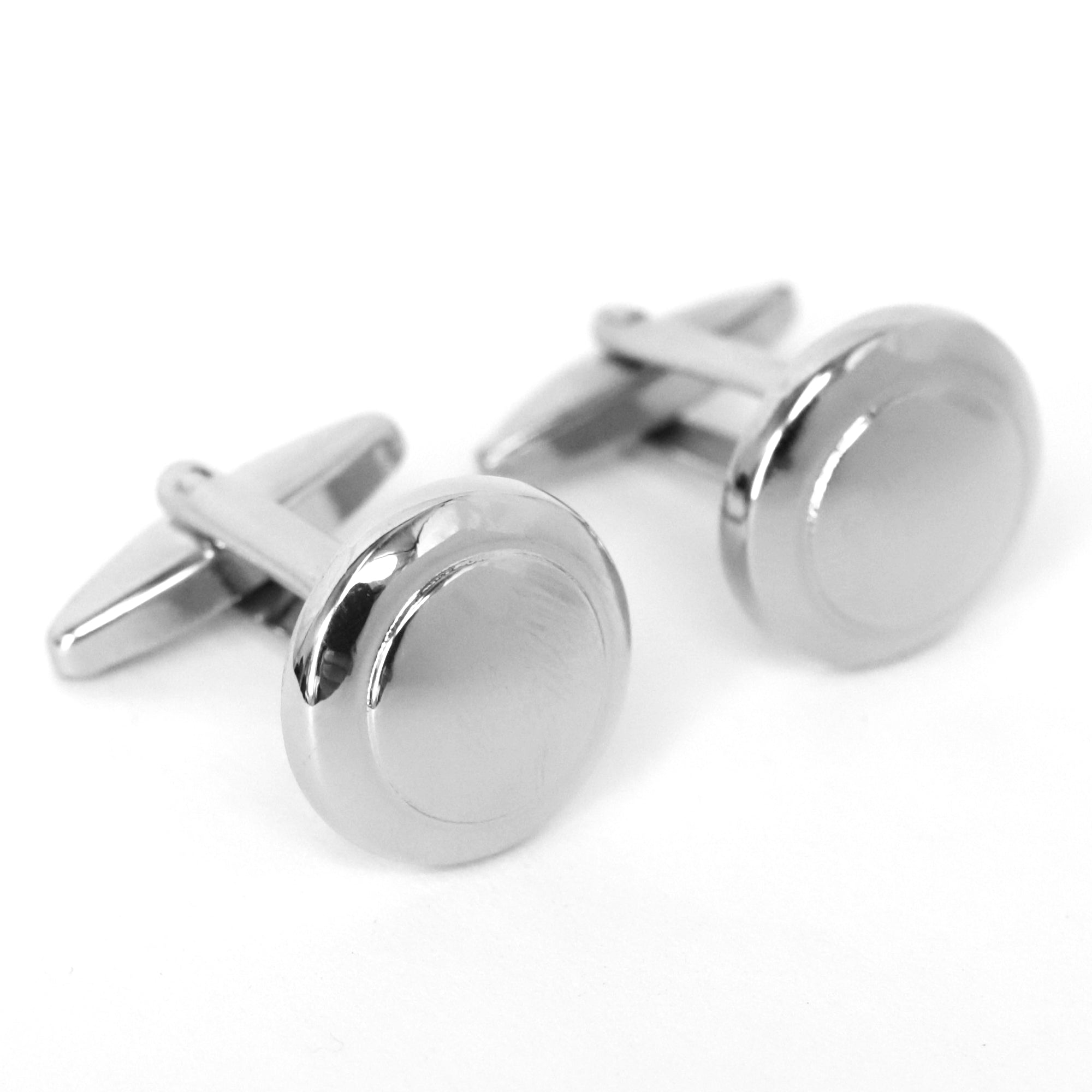 Silver Round Cufflinks with Inner Round