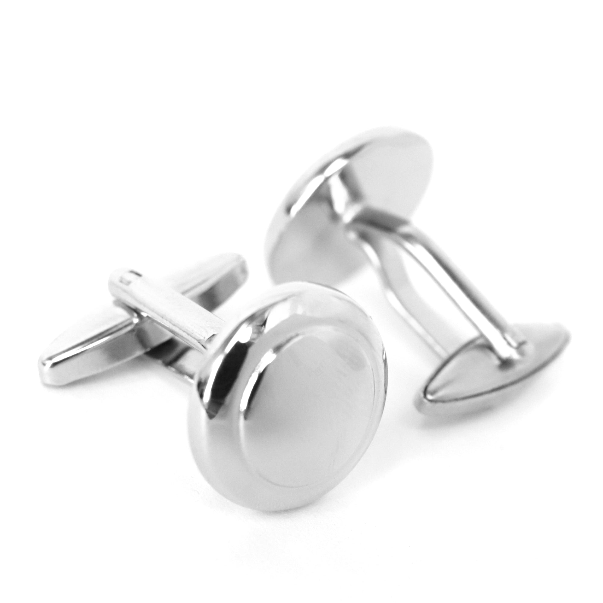 Silver Round Cufflinks with Inner Round