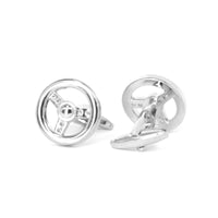 The Steering Wheel Cufflinks Silver colour
