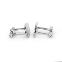 Silver Oval Plain Cufflinks