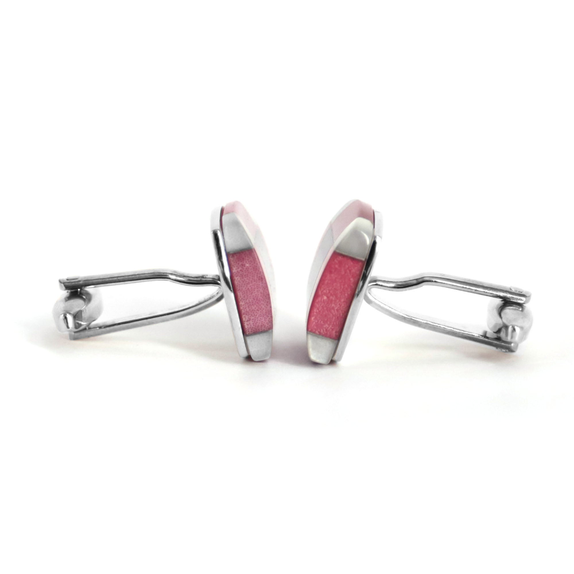 MarZthomson Light Pink Tartan Fusion Square Cufflinks (Online Exclusive)