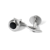 Round Bejeweled Crystal Cufflinks in Jet Black (Online Exclusive)