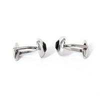 Round Bejeweled Crystal Cufflinks in Jet Black (Online Exclusive)