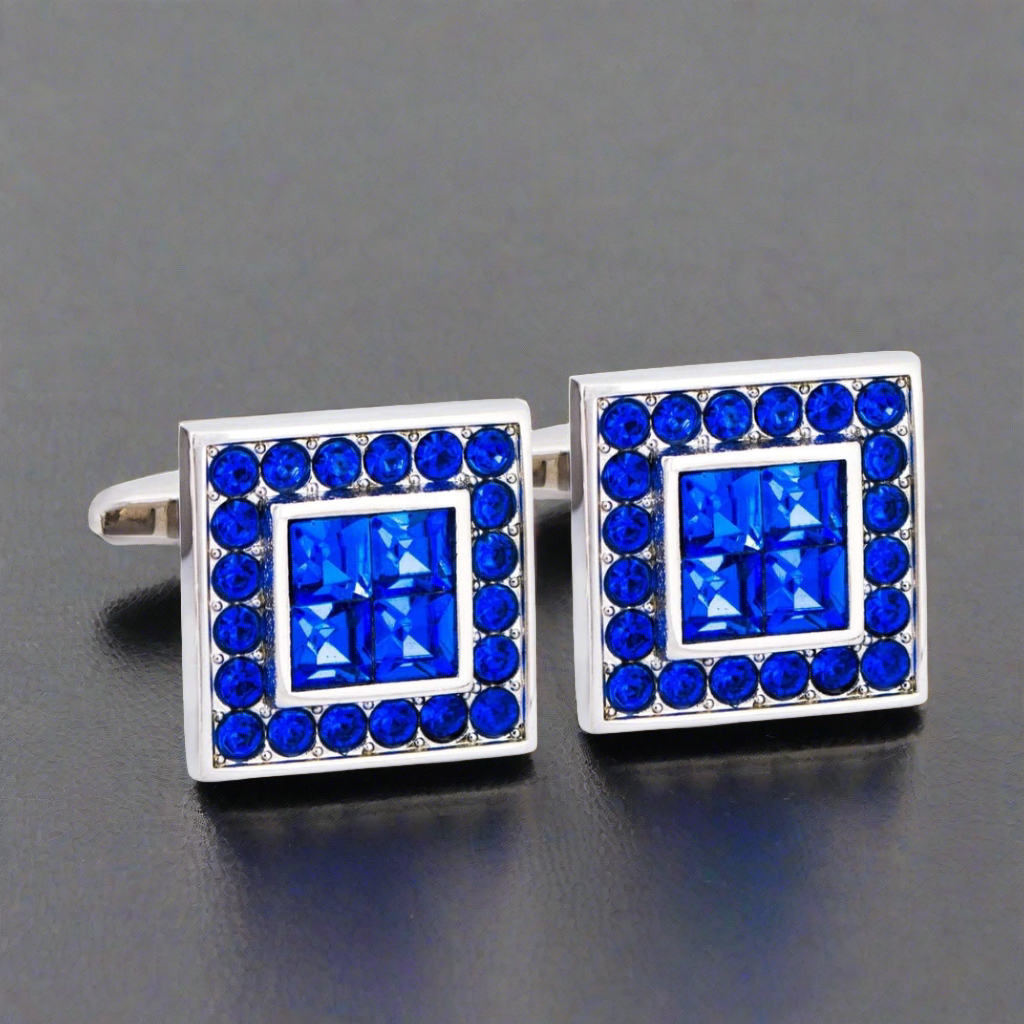Blue Crystals Cufflinks  (Online Exclusive)