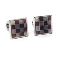Mother of Pearl Pink Grey Tiles Cufflinks (Online Exclusive)