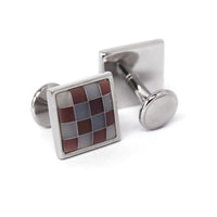 Mother of Pearl Pink Grey Tiles Cufflinks (Online Exclusive)