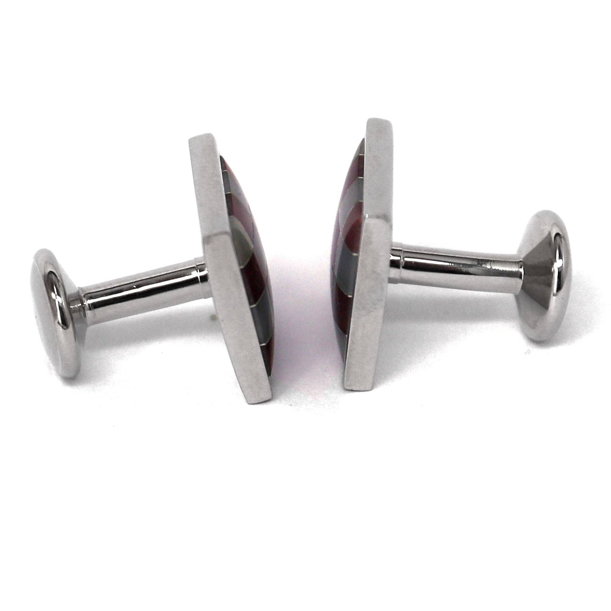 Mother of Pearl Pink Grey Tiles Cufflinks (Online Exclusive)