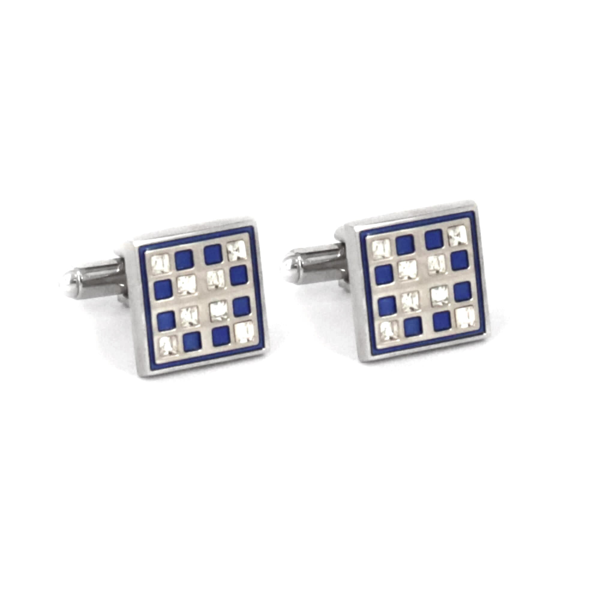 Checkerboard Blue and Black Cufflinks (Online Exclusive)