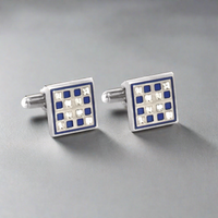 Checkerboard Blue and Black Cufflinks (Online Exclusive)