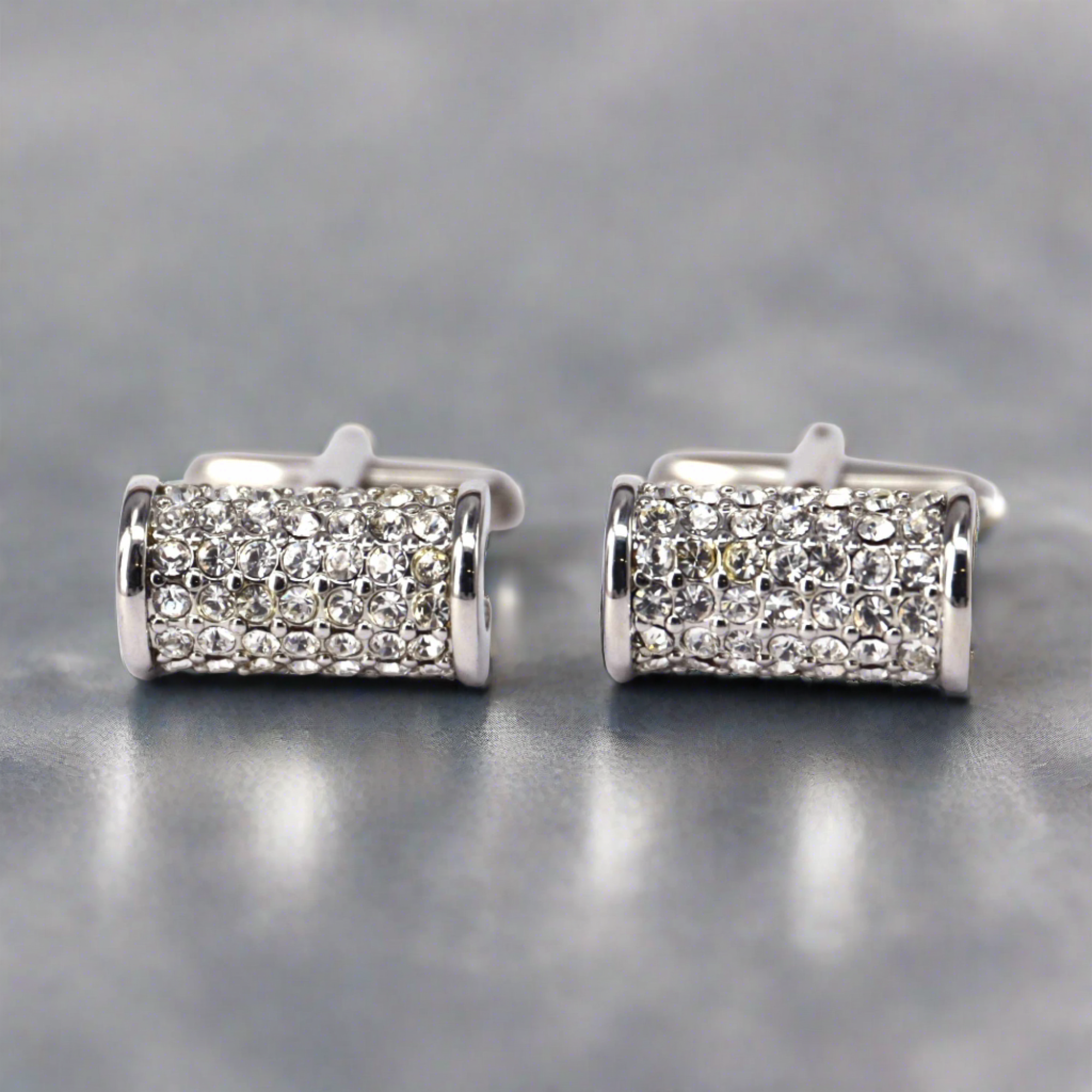 Clear Crystals Cufflinks (Online Exclusive)