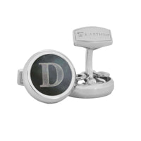 Monogram 蚀刻银袖扣带夹扣盖