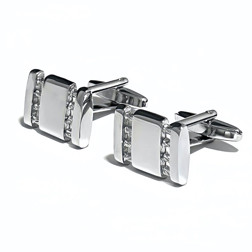 Orobianco L'unique Classic Rectangle Silver Cufflinks with Detailing