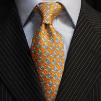 MonsterTie Printed Eggbutt snaffle Orange Necktie