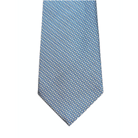 Lanvin Woven Sky Blue Herringbone Cravatta Necktie