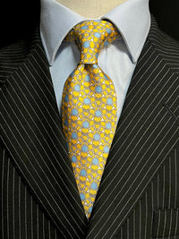 MonsterTie Printed D-Ring Snaffle Bits Yellow Necktie