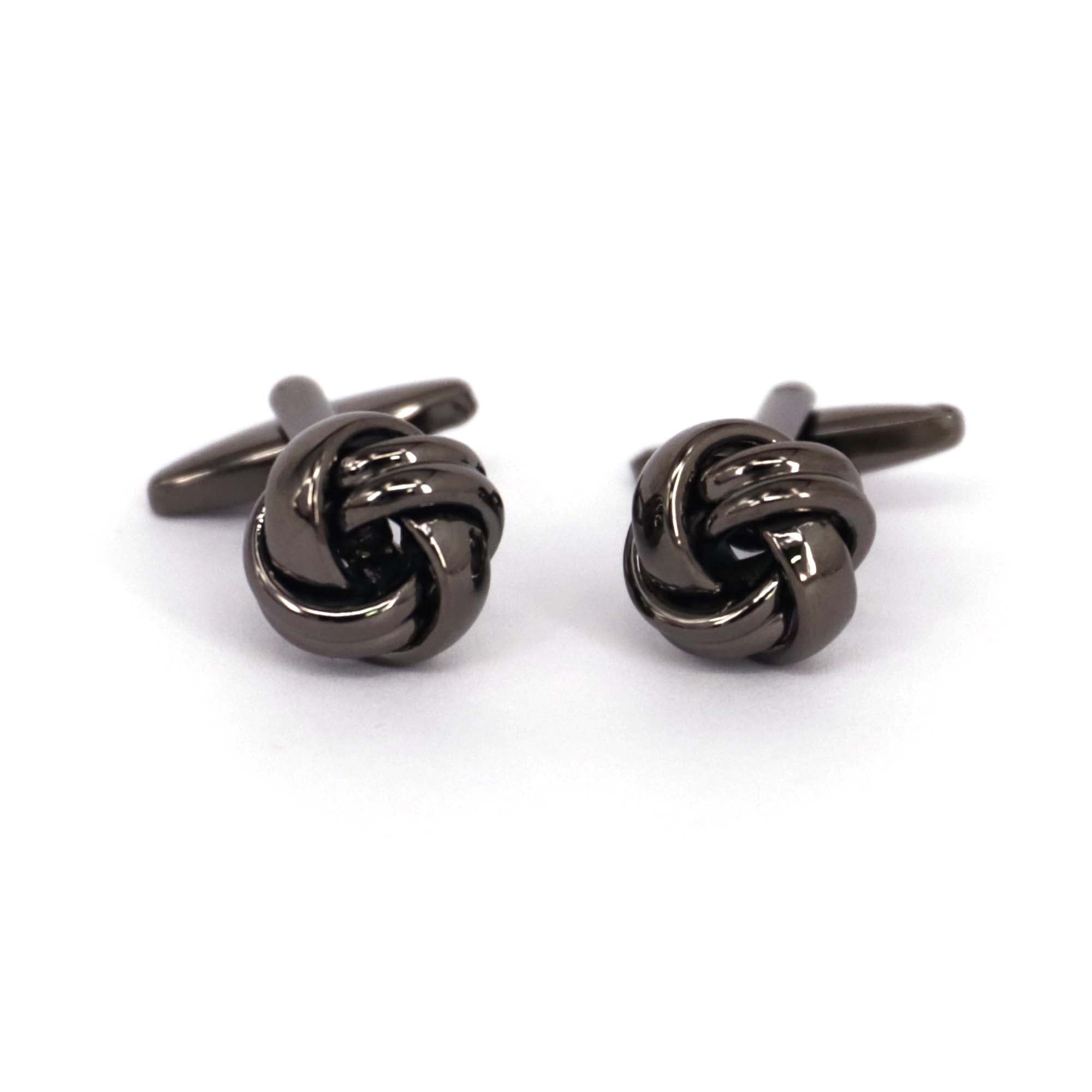 Silk Knot in Gun Metal Cufflink