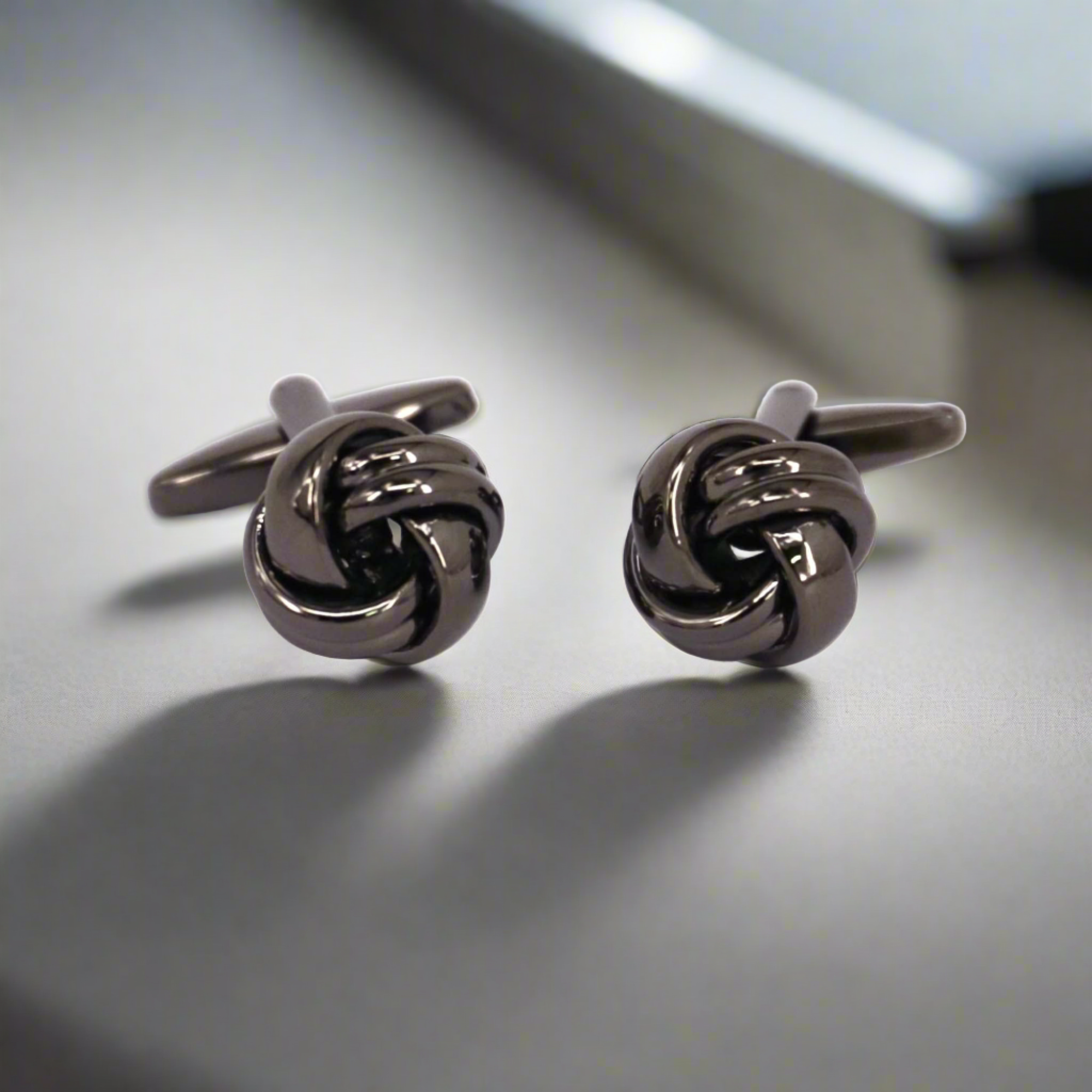 Silk Knot in Gun Metal Cufflink