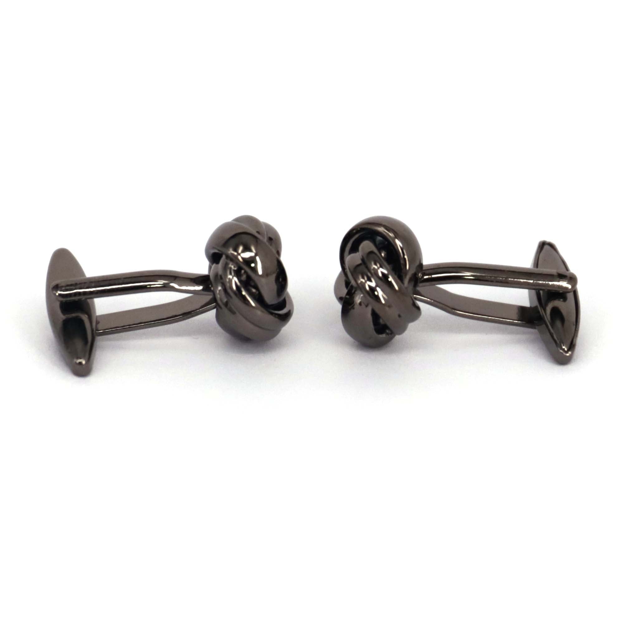 Silk Knot in Gun Metal Cufflink