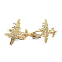 MarZthomson Fighter Jet Cufflinks in Gold -  Aeroplane Cufflinks