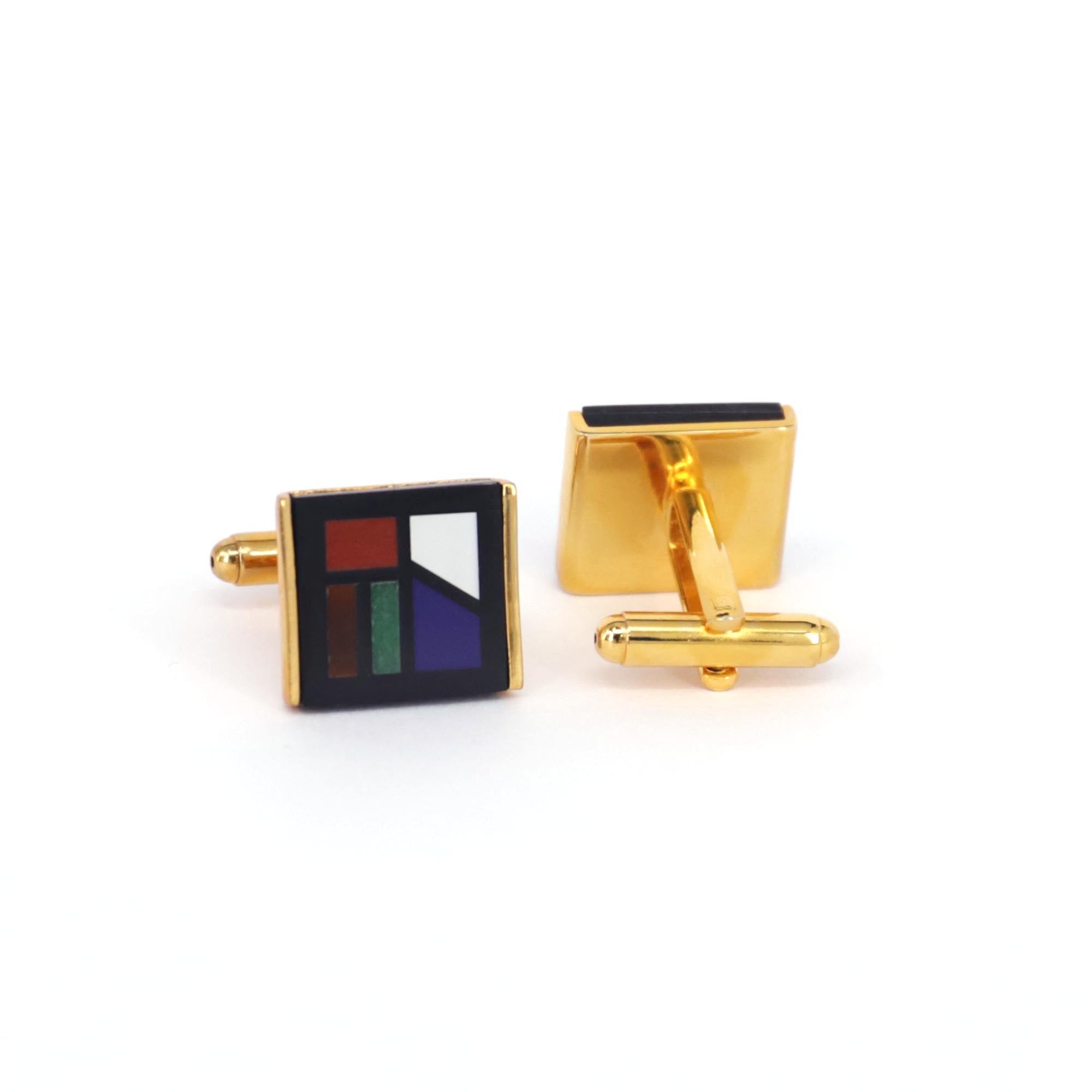 Rectangle stained glass Cufflinks