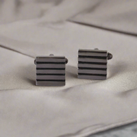 Gun Metal Rectangle Cufflink M