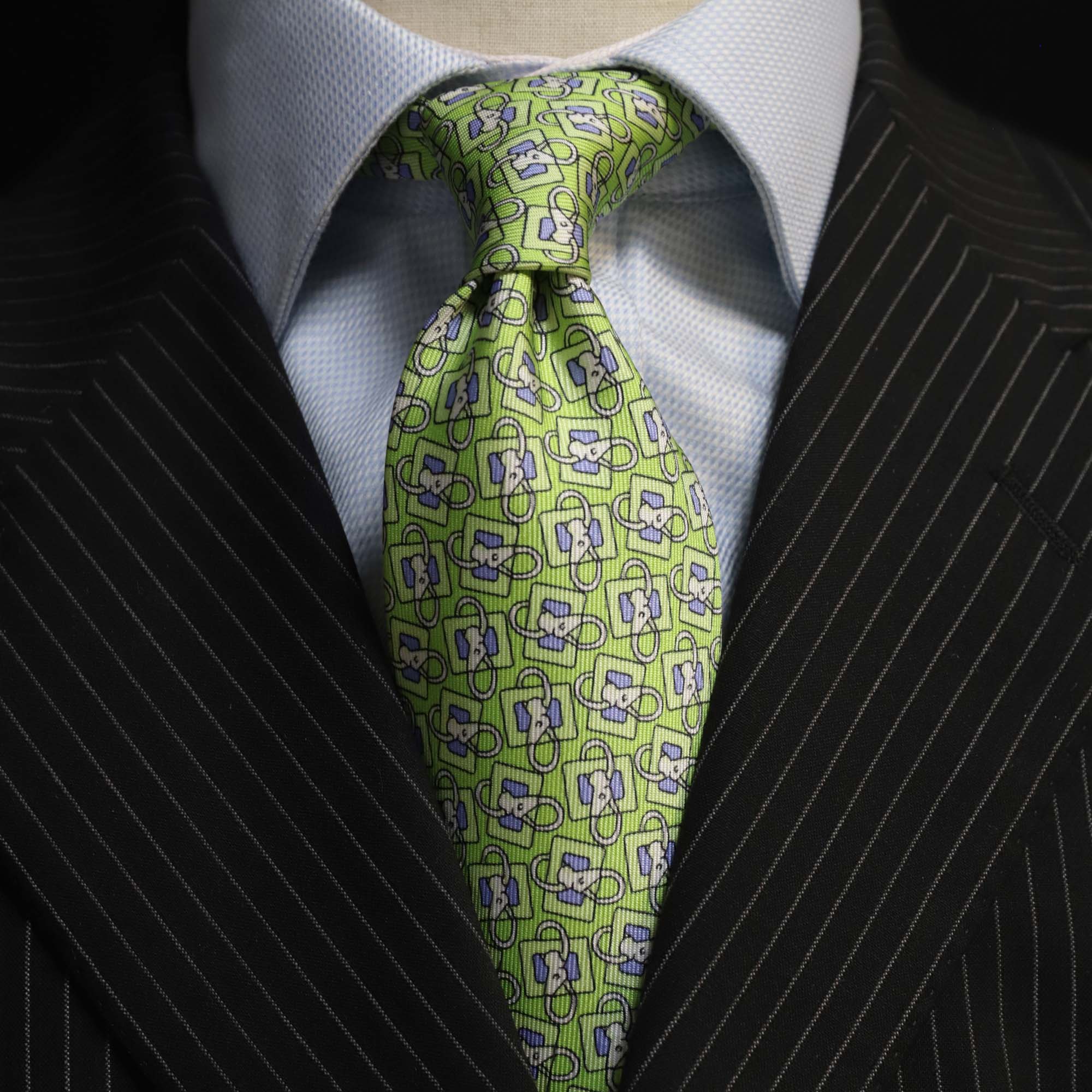 MonsterTie Printed Lunge Rein Green Necktie