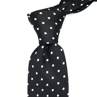 Black Necktie with White Dots Orobianco