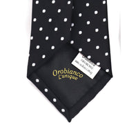 Black Necktie with White Dots Orobianco