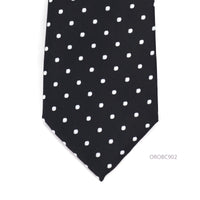 Black Necktie with White Dots Orobianco
