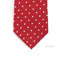 Red Necktie with White Dots Orobianco L'unique