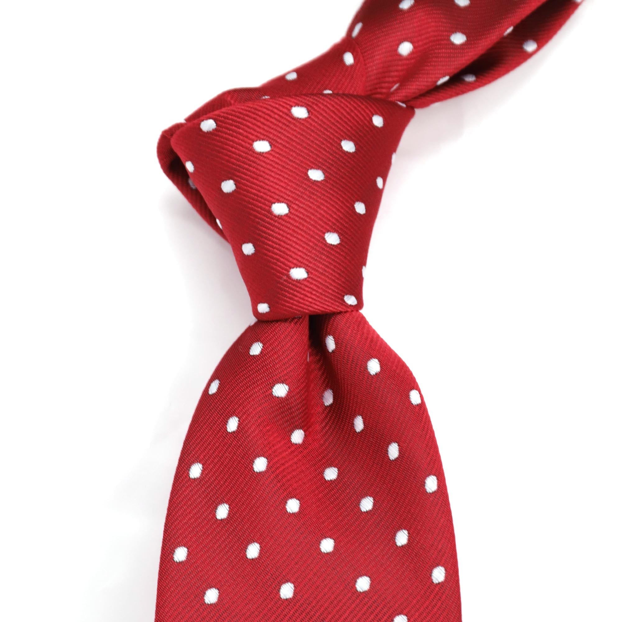 Red Necktie with White Dots Orobianco L'unique