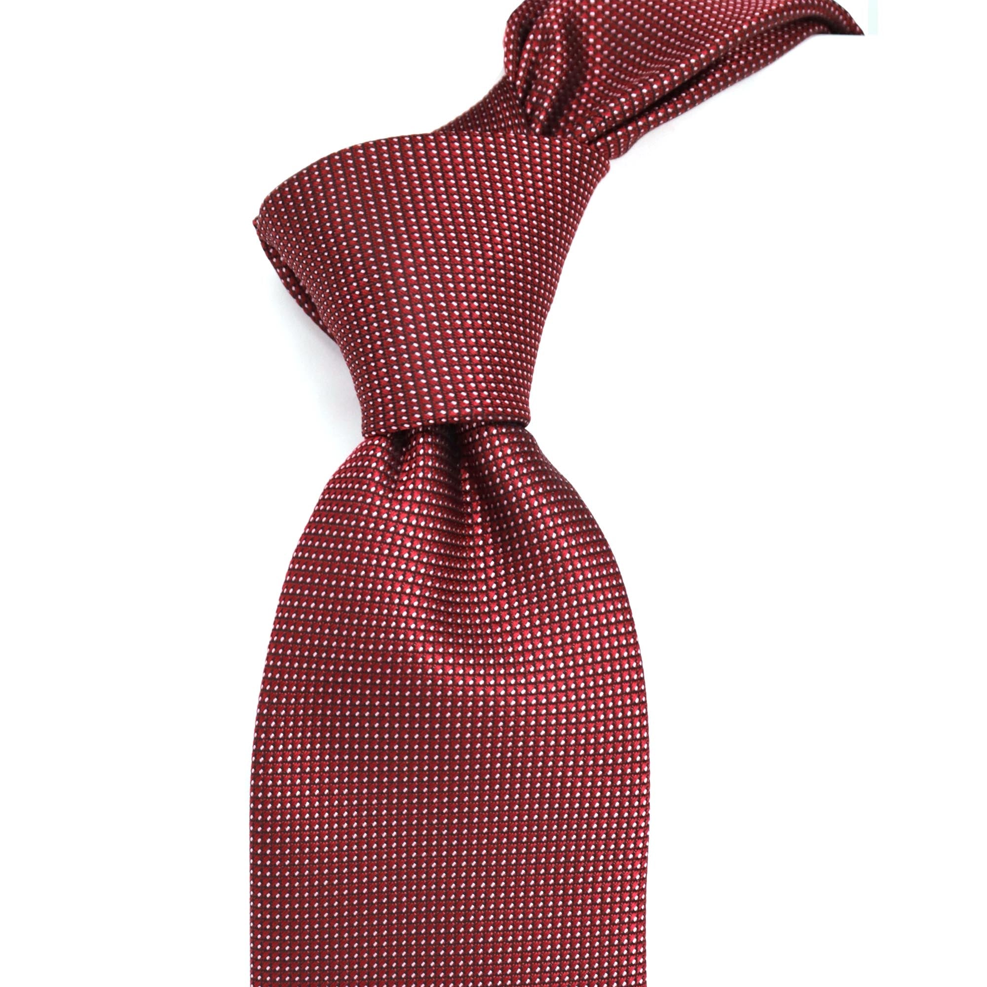 Red with little white dot Woven Tie