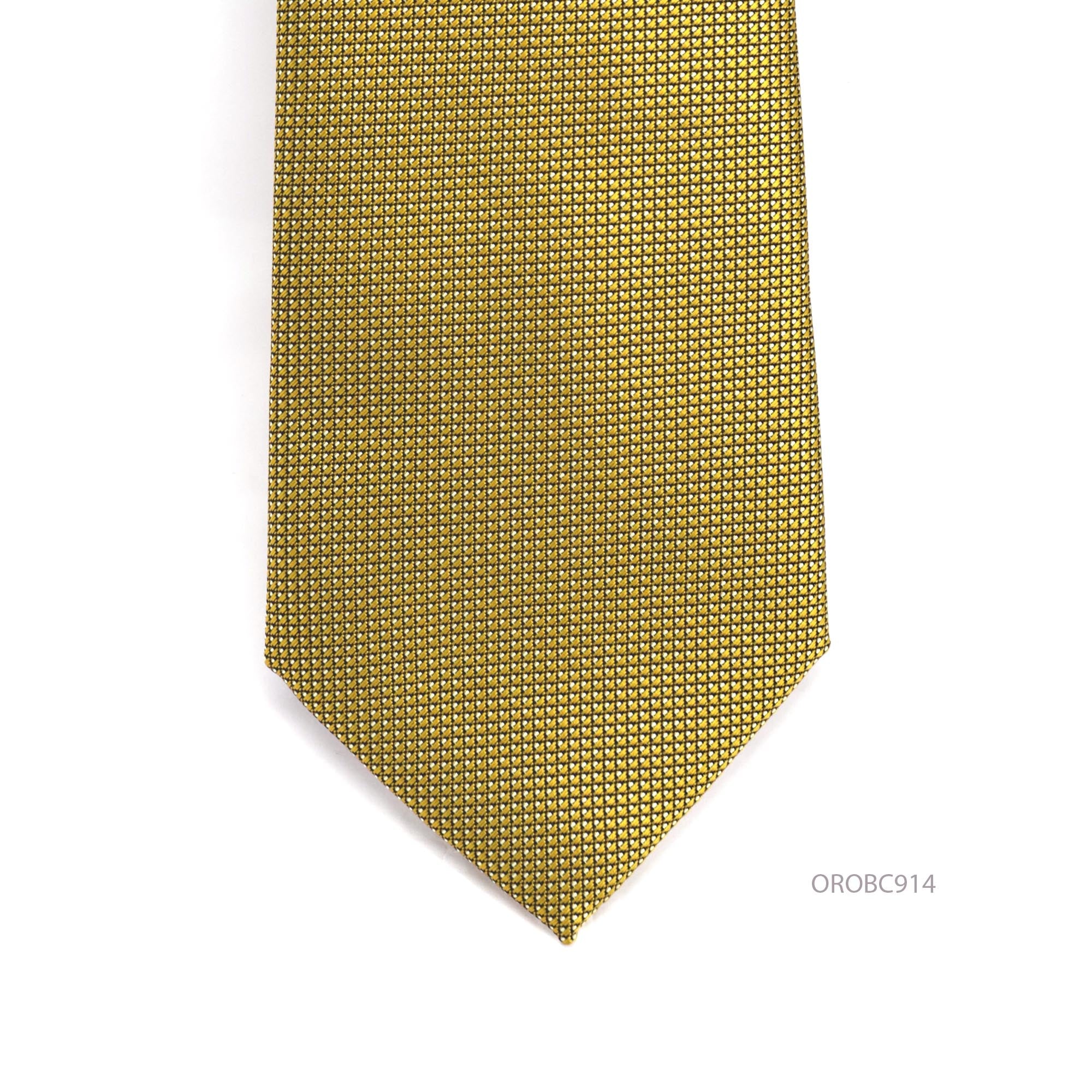 Gold with little white dot Woven Tie