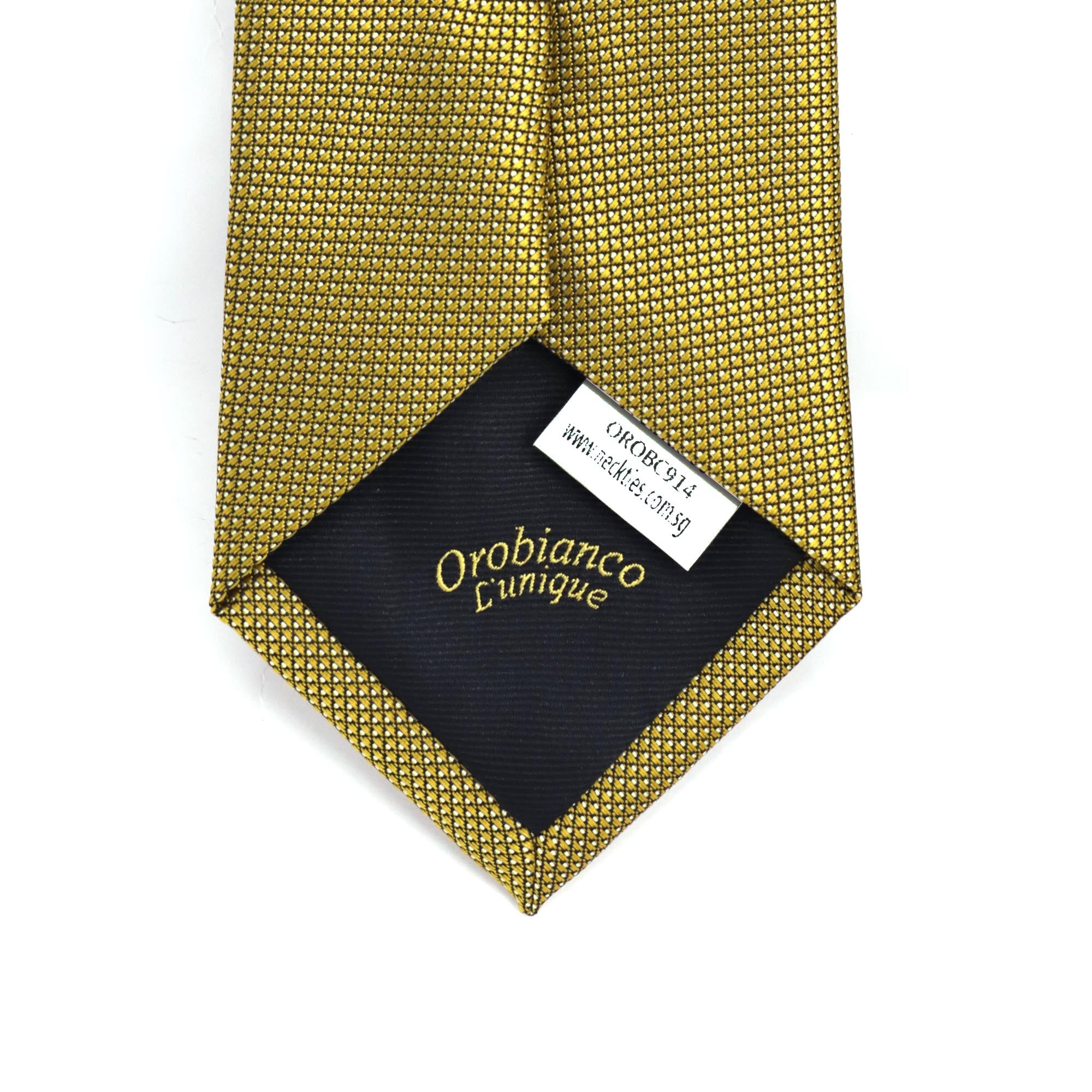 Gold with little white dot Woven Tie