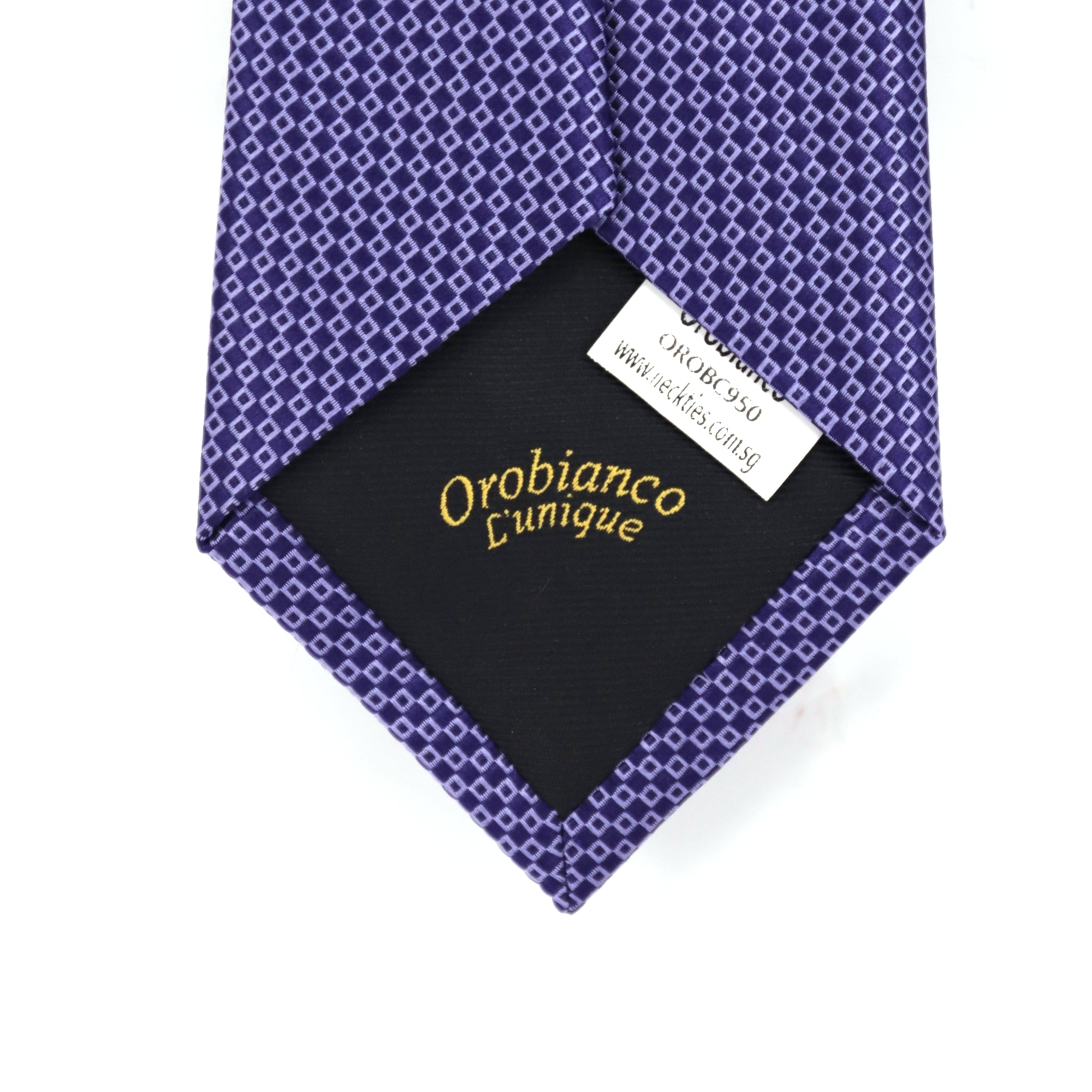Small squared geometric necktie in Purple