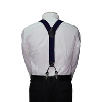 Orobianco Suspender Navy with Red Dot Clip Front