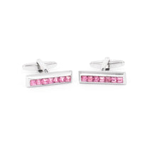 Pink Crystals Slim Rectangle Cufflink