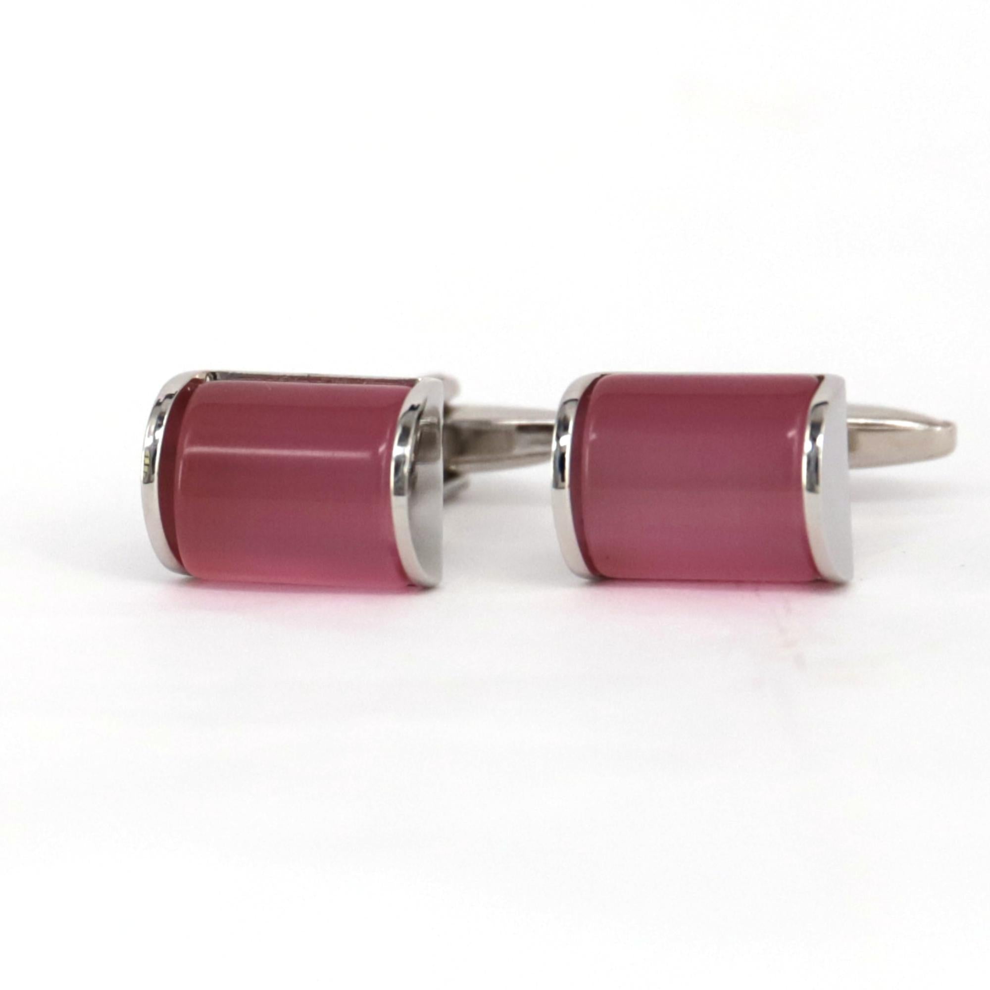 Pink fiber optic D Cufflinks (Online Exclusive)