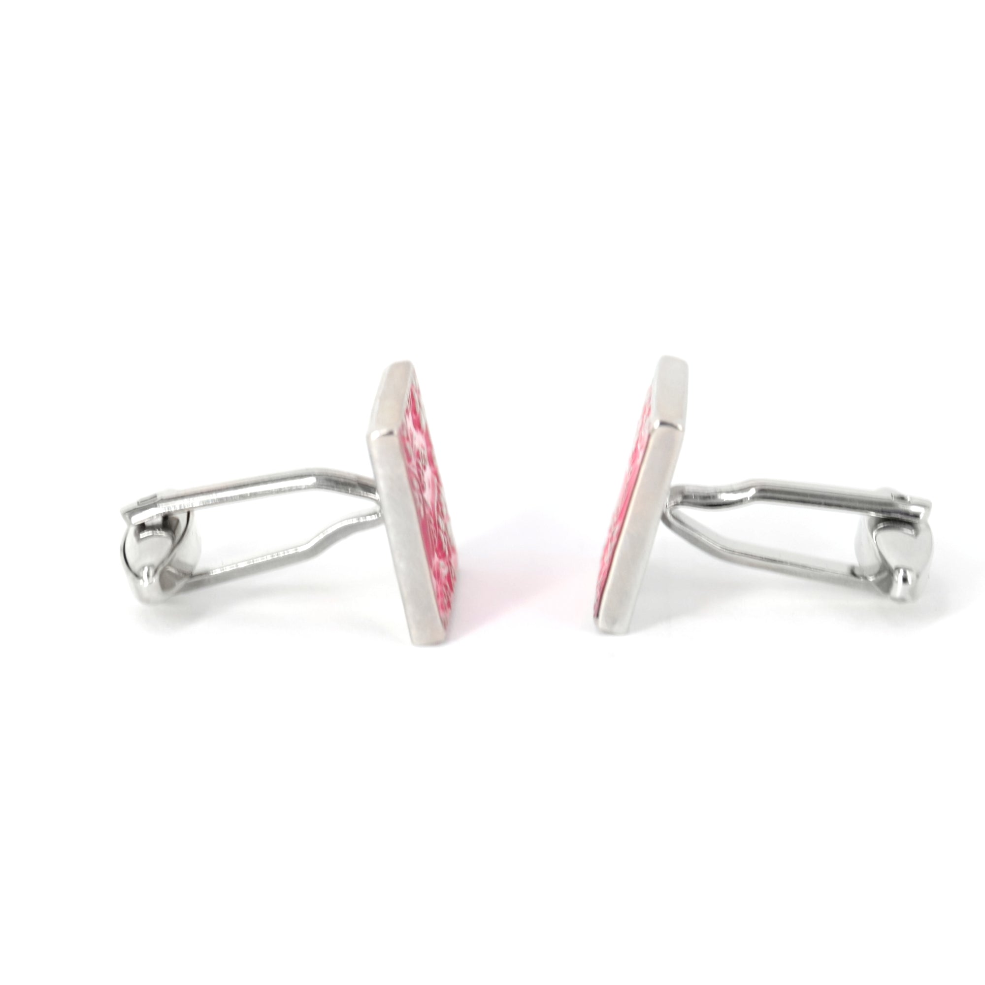 MarzthomsonRectangle Florist Design - Pink cufflinks (Online Exclusive)
