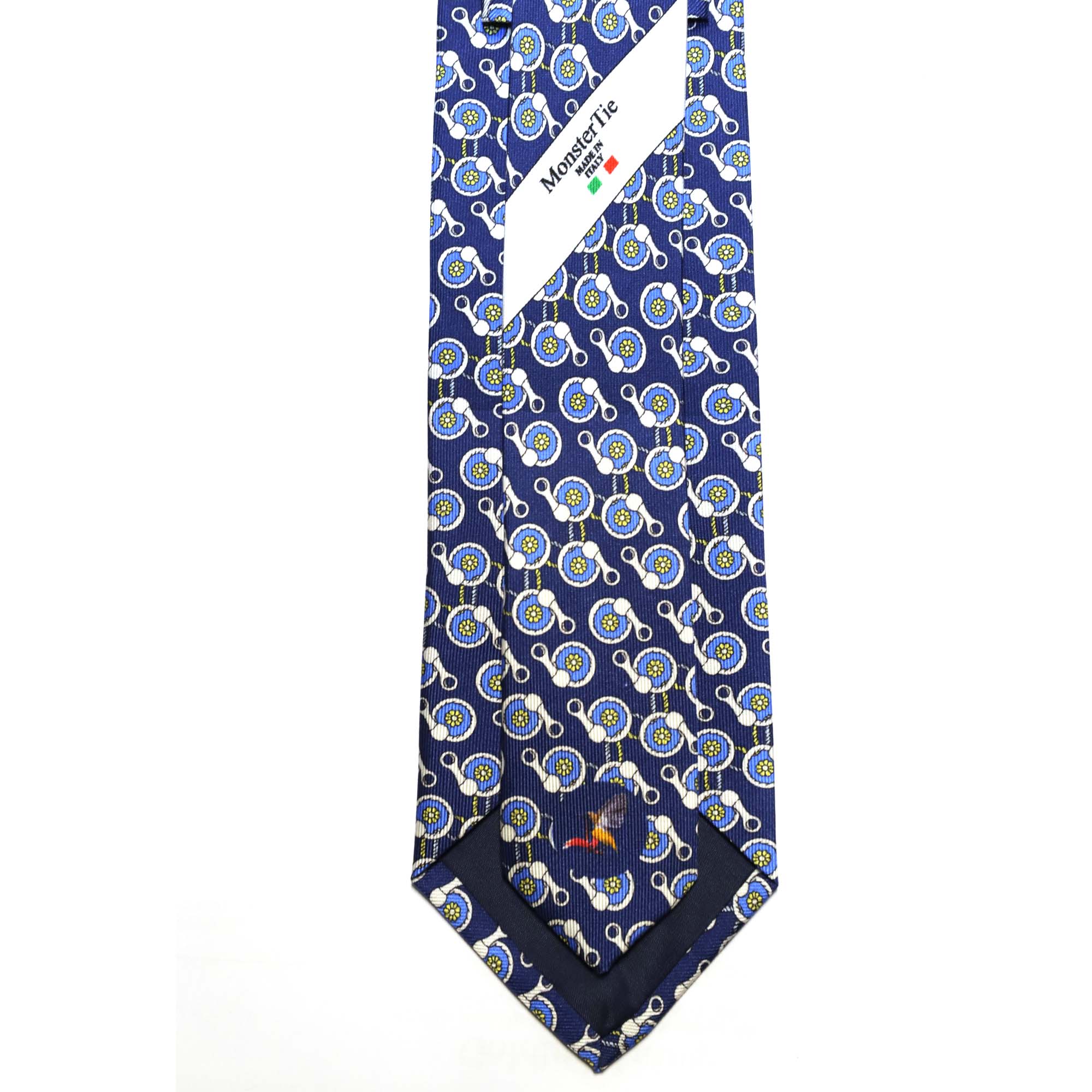 MonsterTie Printed Ring Rope Round Navy Necktie