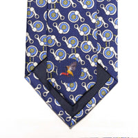 MonsterTie Printed Ring Rope Round Navy Necktie