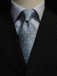 MonsterTie Printed Ring Rope Round Light BlueNecktie