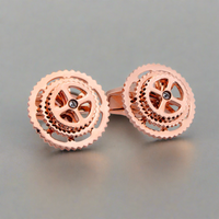 A.Azthom 可旋转玫瑰金自行车齿轮袖扣