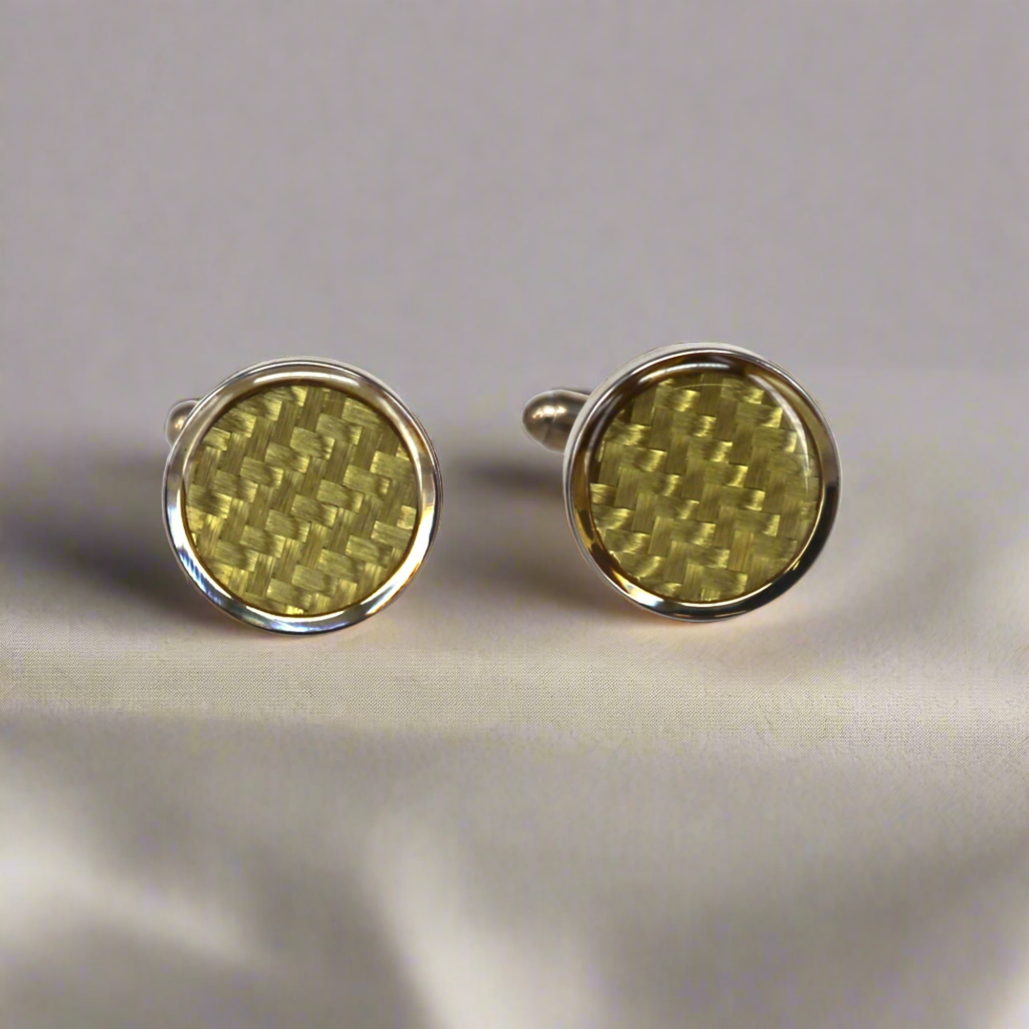 Round Carbon Fibre Cufflinks Marzthomson Cufflinks (Online Exclusive)