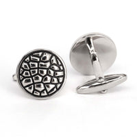 Classic Round Cufflinks with 3M texture resembling a mosaic patter