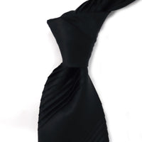 Stefano Cau Black Solid Tie Plissettate