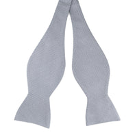 Silver Grey Textured Self Tie and Ready Made Bow Tie
